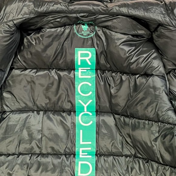 SAVE THE DUCK ! MEN'S HEMER HOODED PUFFER JACKET IN GREEN BLACK SIZE LARGE L - Picture 4 of 8